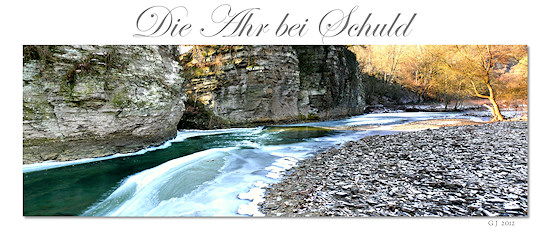 Zugefrorene Ahr bei Schuld